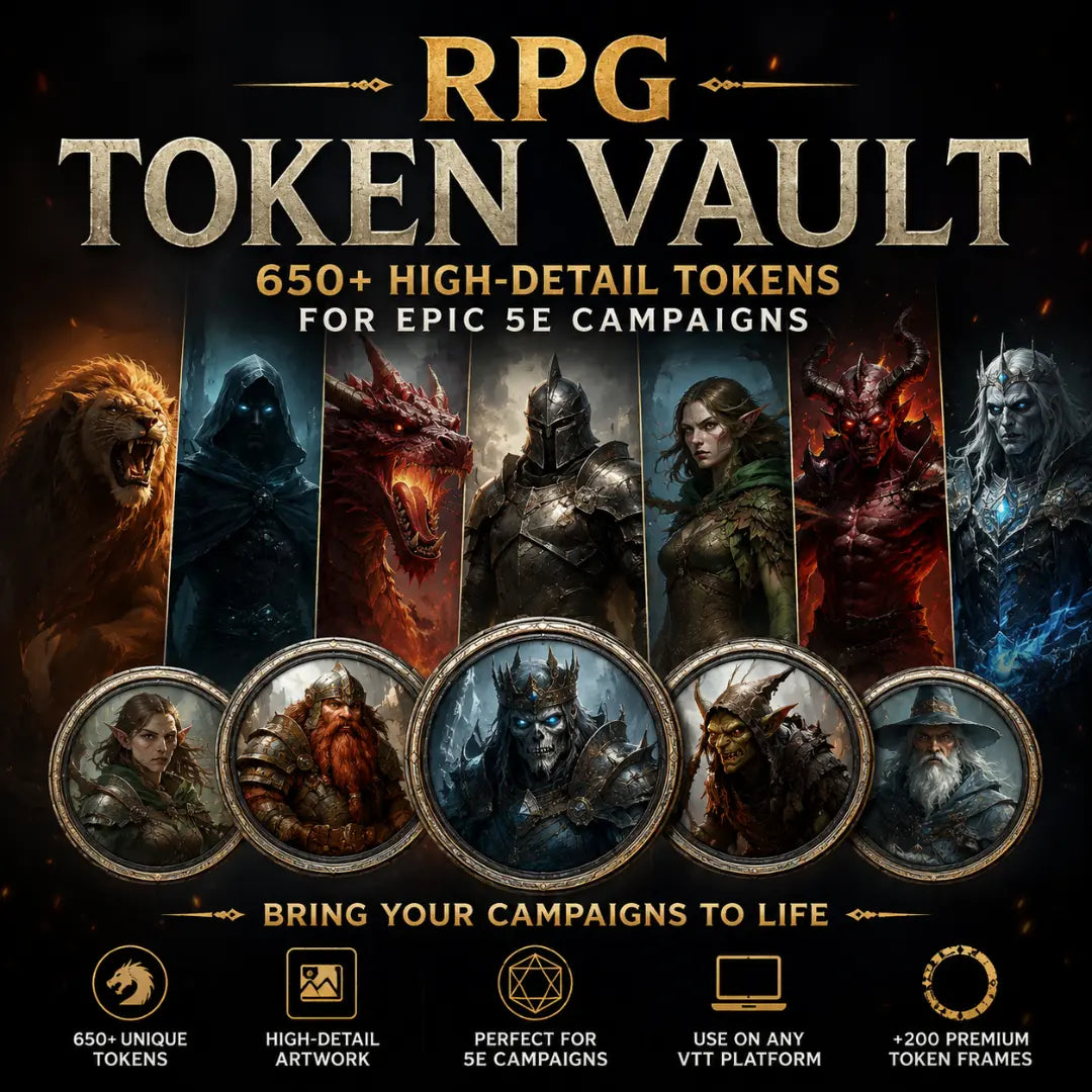 Legendary Token Vault 650+ High-Detail RPG Tokens for Immersive 5E Campaigns